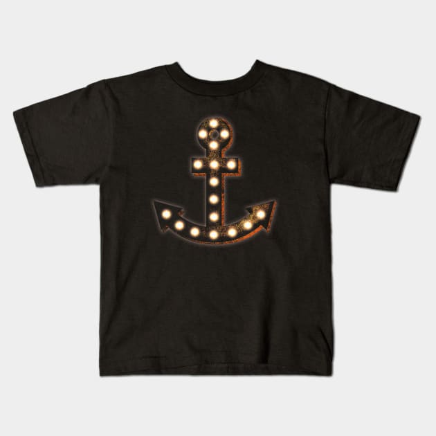 Marquee Anchor Kids T-Shirt by bronzarino